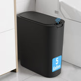 Cesun front view black trash can showing compact design and hygiene benefit