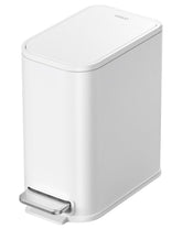 Cesun front view small trash can in white showing slim profile and tidy design benefit