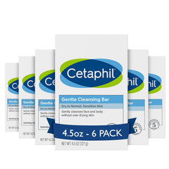 Cetaphil front packaging showing gentle cleansing bar and benefits