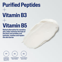 Cetaphil ingredient label close-up showing key actives for gentle anti-aging