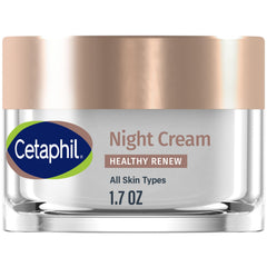 Cetaphil jar front view showing night cream packaging and trustworthy skincare benefit