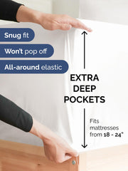 CGK Unlimited flat sheet spread across a king mattress to show full coverage and smooth drape for a neat bed