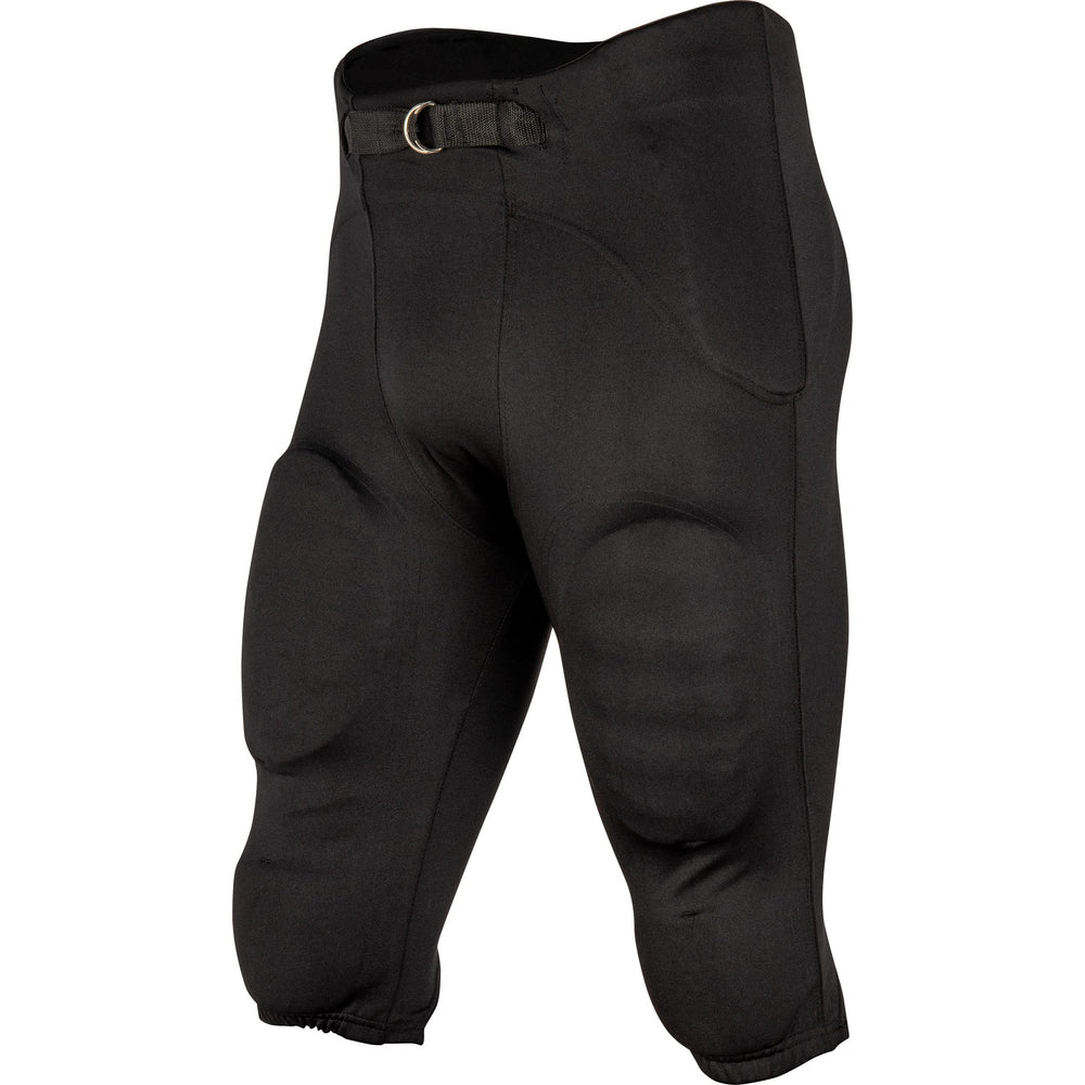 CHAMPRO front view of black practice pants shows streamlined fit and durability