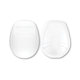 CHAMPRO knee pad front view showing slim white profile and secure coverage