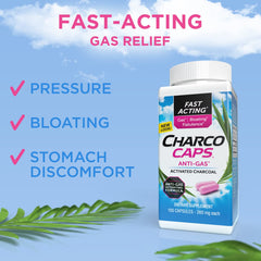 Activated charcoal powder texture from Charcocaps highlighting natural coconut-shell source