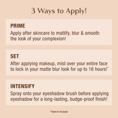 Charlotte Tilbury application distance demonstration held 6–8 inches away to recommend proper use