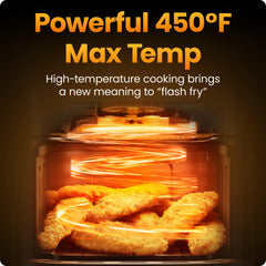 Chefman touchscreen display close-up showing intuitive controls and precise temperature control