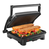 Chefman front view stainless panini press showing compact benefit