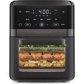 Chefman front view with windowed door showing ready-to-cook benefits