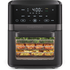 Chefman front view with windowed door showing ready-to-cook benefits