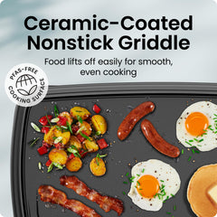 Chefman extracted slide-out drip tray demonstrating grease-collection benefit