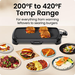 Chefman temperature control detail showing removable probe for safe cleaning