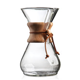 Chemex front view showing Classic Series 8-cup glass carafe and elegant shape for clean brews