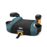 Chicco GoFit Plus front view showing compact backless booster and carry handle for portability