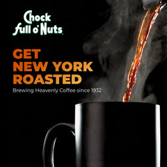 Chock Full o' Nuts label close-up highlighting roast level and kosher certification benefit