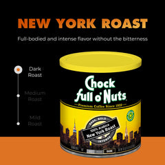 Chock Full o' Nuts ground coffee granules texture for rich aroma and consistent extraction
