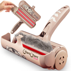 ChomChom Roller front view showing compact design and dog print, easy storage benefit