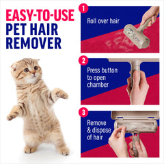 ChomChom Roller removing dog hair from couch to keep upholstery clean and guest-ready