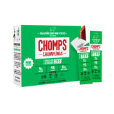 Chomps front packaging showing 24ct jalapeño meat sticks and convenience