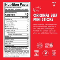 Close-up texture of Chomps beef stick highlighting real grass-fed beef and savory bite