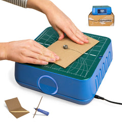 CHOMPSHOP ChompSaw front view showing compact safe cutter and controls for easy use