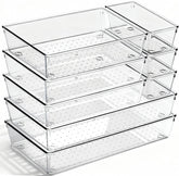 CHOWAY front view of all eight clear trays showing organization benefits