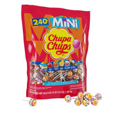 Chupa Chups front of bag showing 240-count supply and flavors