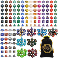 CiaraQ front packaging showing 26 colorful dice sets and pouch for easy gifting