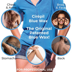 Cirepil blue open tin revealing smooth gel texture for gentle removal