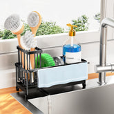 Cisily front view of sink caddy keeping tools organized and saving counter space
