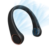 CIVPOWER neck fan front view showing compact bladeless design and cool airflow