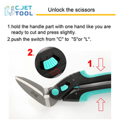 C.JET TOOL curved stainless blade close-up for precise, low-force cutting