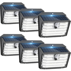 CLAONER front view of solar motion light showing clean casing and LEDs, improves visibility