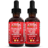 Clean Nutraceuticals front bottle showing Vascu Glow branding and compact dropper benefit