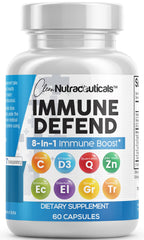 Clean Nutraceuticals front packaging showing immune defense bottle and benefits