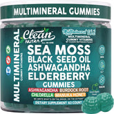 Clean Nutraceuticals front packaging showing sea moss gummies and benefits