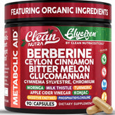 Clean Nutraceuticals bottle front view showing GlyciZen benefits and vegan label