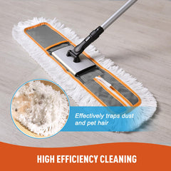 CLEANHOME telescopic rust-proof pole extended to show adjustable reach