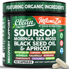 Clean Nutraceuticals bottle front view showing premium soursop supplement benefits