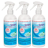CleanSmart front packaging 3-pack showing bottles and clear label for quick identification and storage benefit