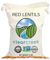 CLEAR CREEK front package showing 4 lb bag and certification badges, reassuring quality