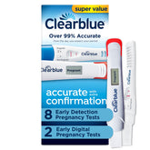 Clearblue front packaging showing kit contents and early detection promise