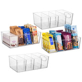 ClearSpace front view of 4-pack bins showing clear storage and quick visibility benefits