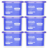 CLEVAST front packaging showing six unscented moisture absorber boxes and benefits