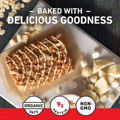 CLIF BAR macadamia nuts and organic oats ingredient flatlay highlighting wholesome ingredients