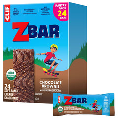 Clif Kid Zbar front packaging showing 24-count box and flavor