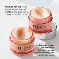 Clinique application under eye demonstrating gentle tapping to reduce puffiness