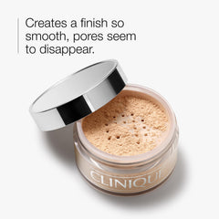 Clinique open jar with sifter displaying convenient controlled dispensing benefit