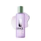 Clinique Clarifying Lotion 2 front bottle shows clear formula and clean design benefit convenient use