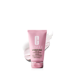 Clinique front packaging showing tube bottle and product name and benefit